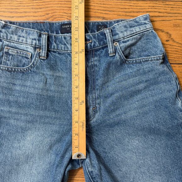 Lucky Brand High Rise Ankle Mom Jean Drew SZ 4/27 Med Wash Raw Hem Boho Classic - Picture 6 of 7